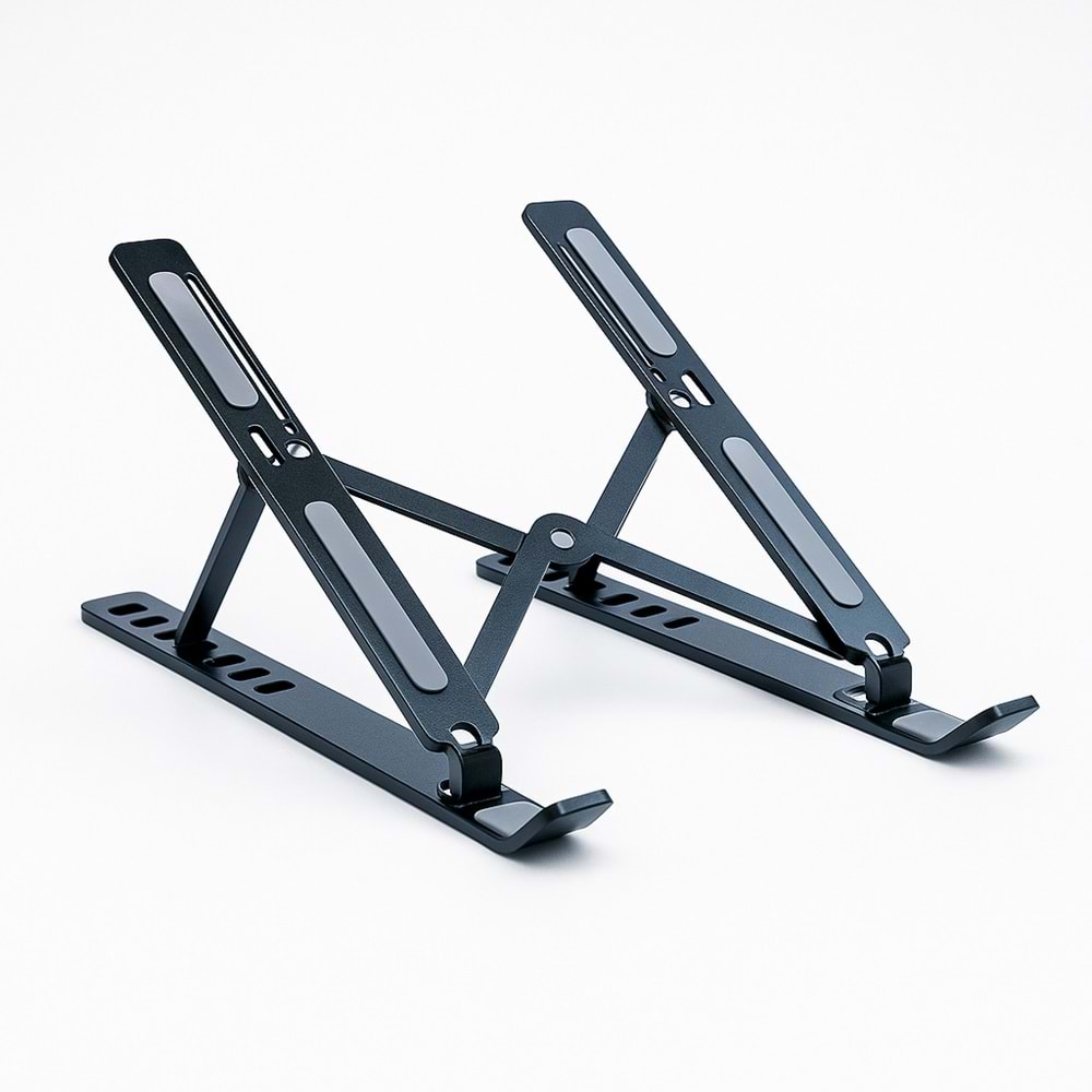 4BH31G Siyah Laptop Standı – Metal, Katlanabilir & Ergonomik Tasarım