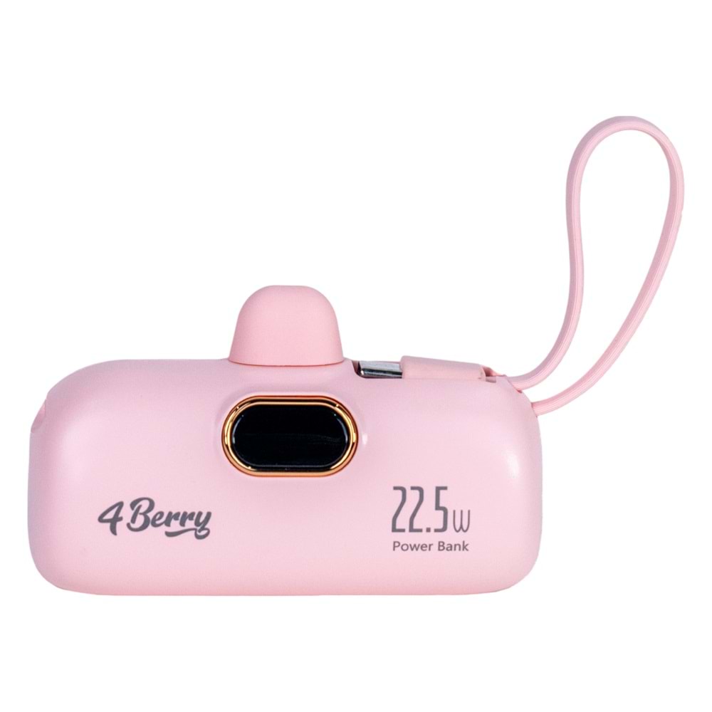 DX268Y Pembe Powerbank – 5.000 mAh, 22.5 W Lightning Hızlı Şarj