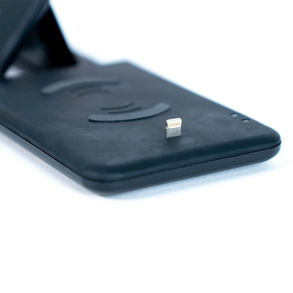 ABK-Q20S Siyah 4-in-1 Kablosuz Şarj Standı – Telefon, Saat, Kulaklık, Apple Pencil