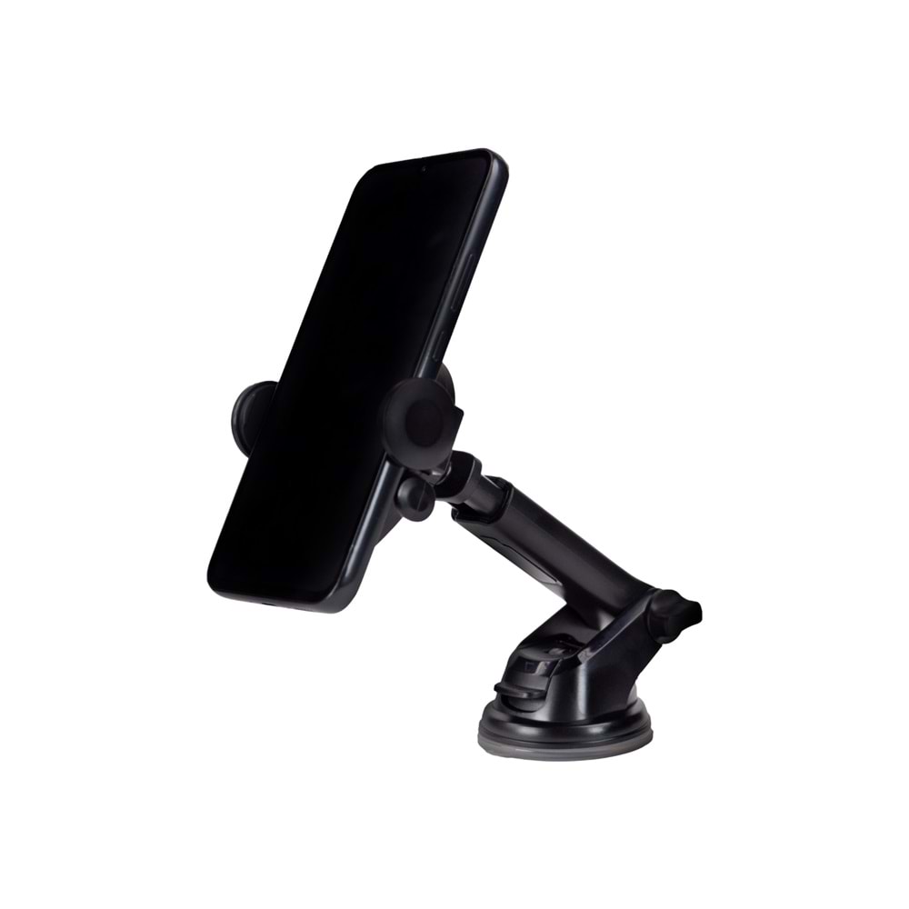 HDCF01S Siyah Araç Telefon Tutucu – 4.0–6.2¨, 360° Döner, Vakumlu Sabitleme