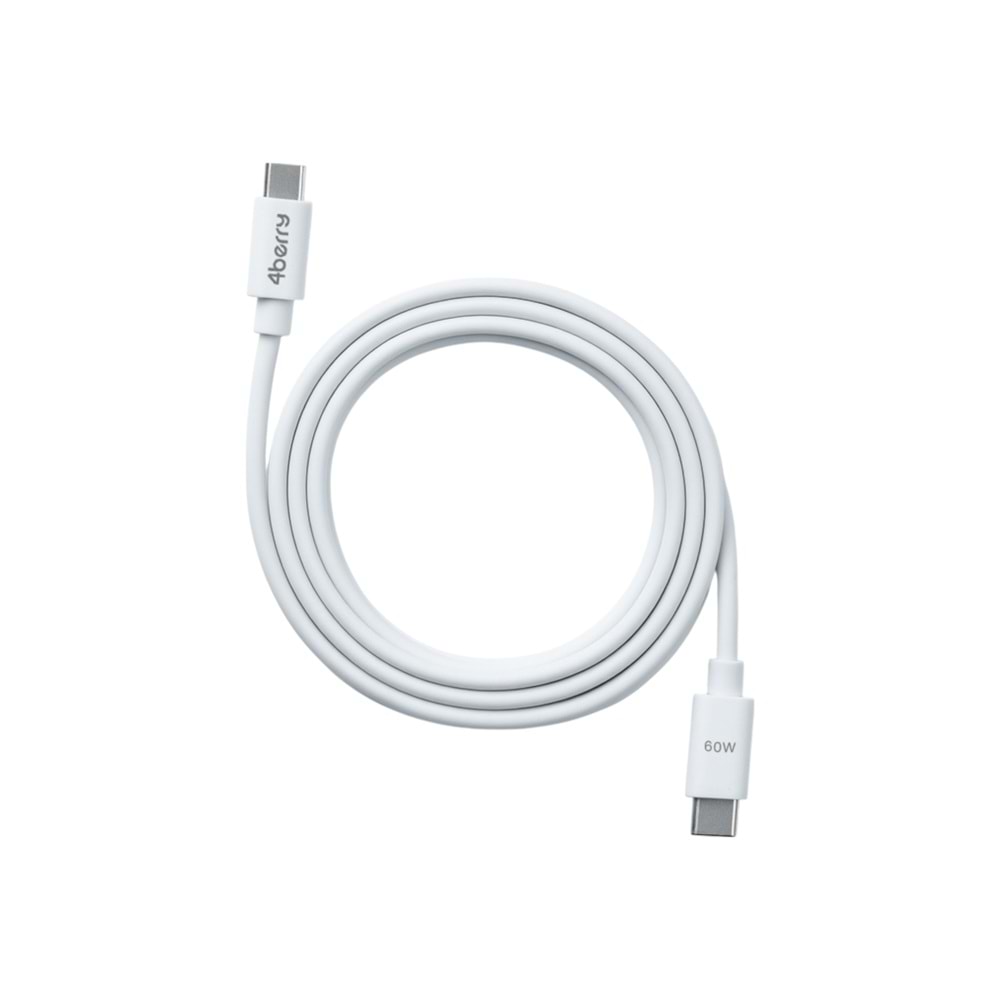 ECO-CCT Beyaz USB-C-C Kablo – 1.2 m, 60 W Hızlı Şarj