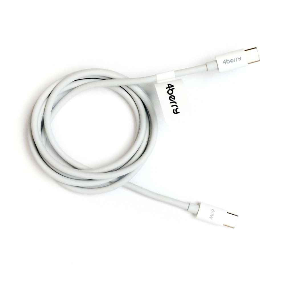 ECO-CCT Beyaz USB-C-C Kablo – 1.2 m, 60 W Hızlı Şarj