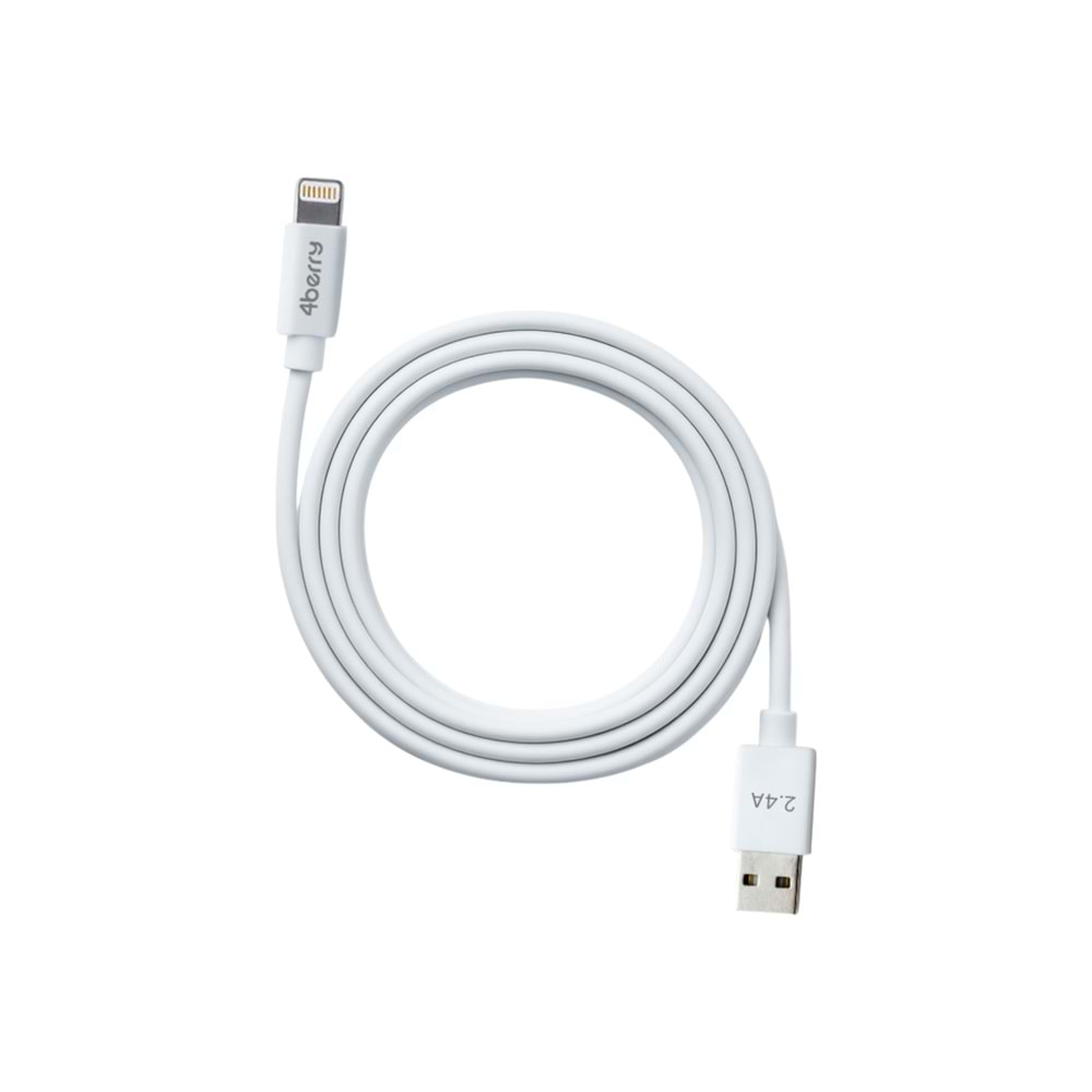 ECO-ALT Beyaz USB-A-Lightning Kablo – 1.2 m, 2.4 A Hızlı Şarj