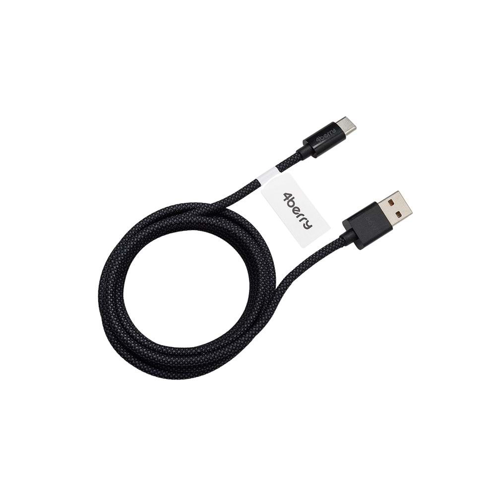 USB-A to Type-C 66W Örgülü Süper Hızlı Şarj Kablosu ve Veri Kablosu 2 M SIYAH