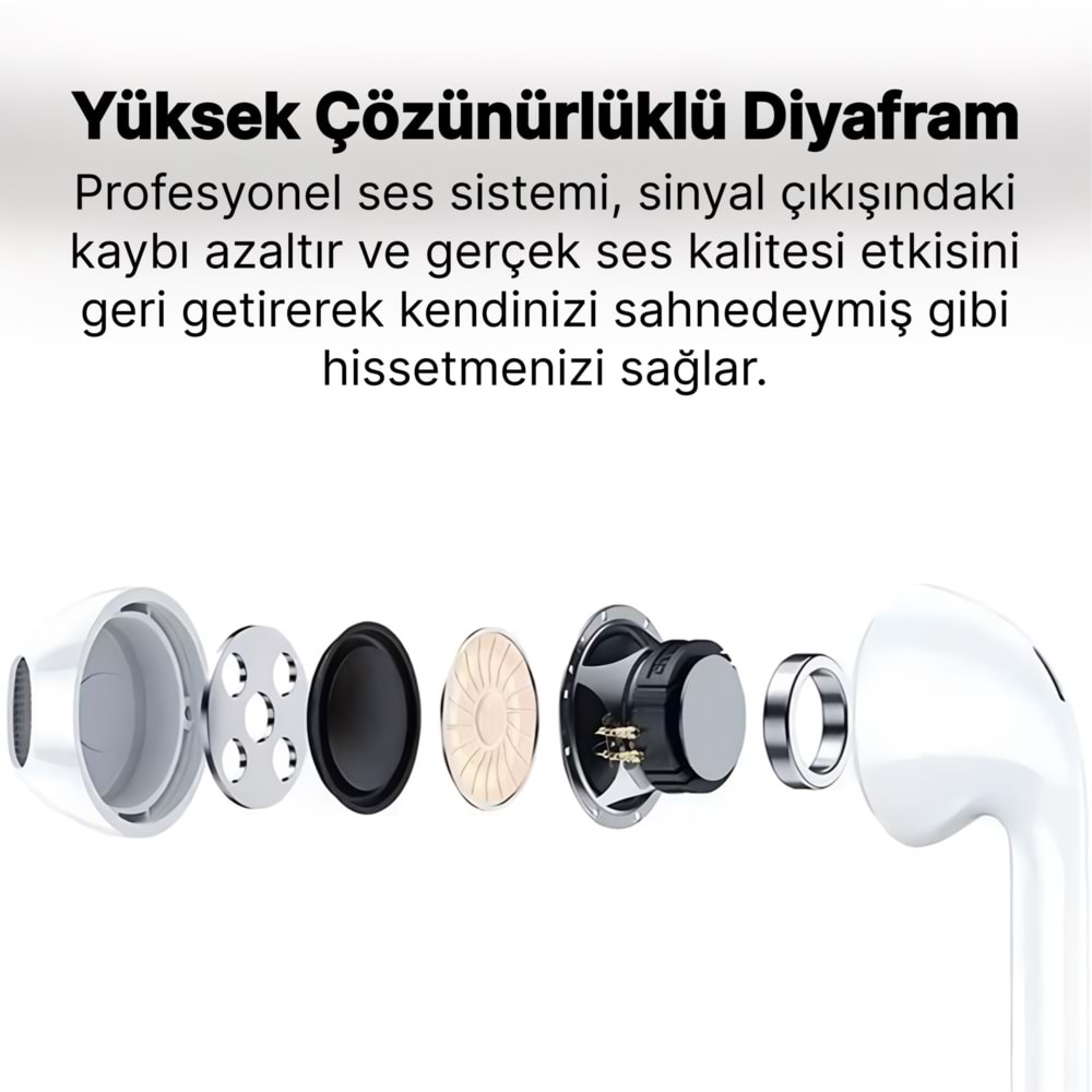 PC02 KABLOLU KULAKLIK PLASTIK BAŞLIK LIGHTNING BEYAZ