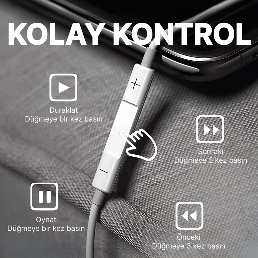 PS01 KABLOLU KULAKLIK TYPE-C BEYAZ