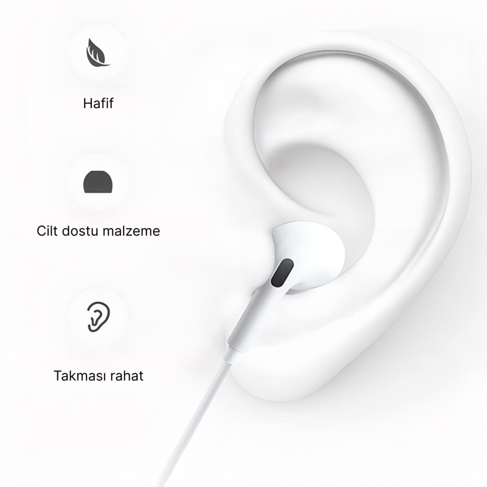 PS02 KABLOLU KULAKLIK LIGHTNING BEYAZ