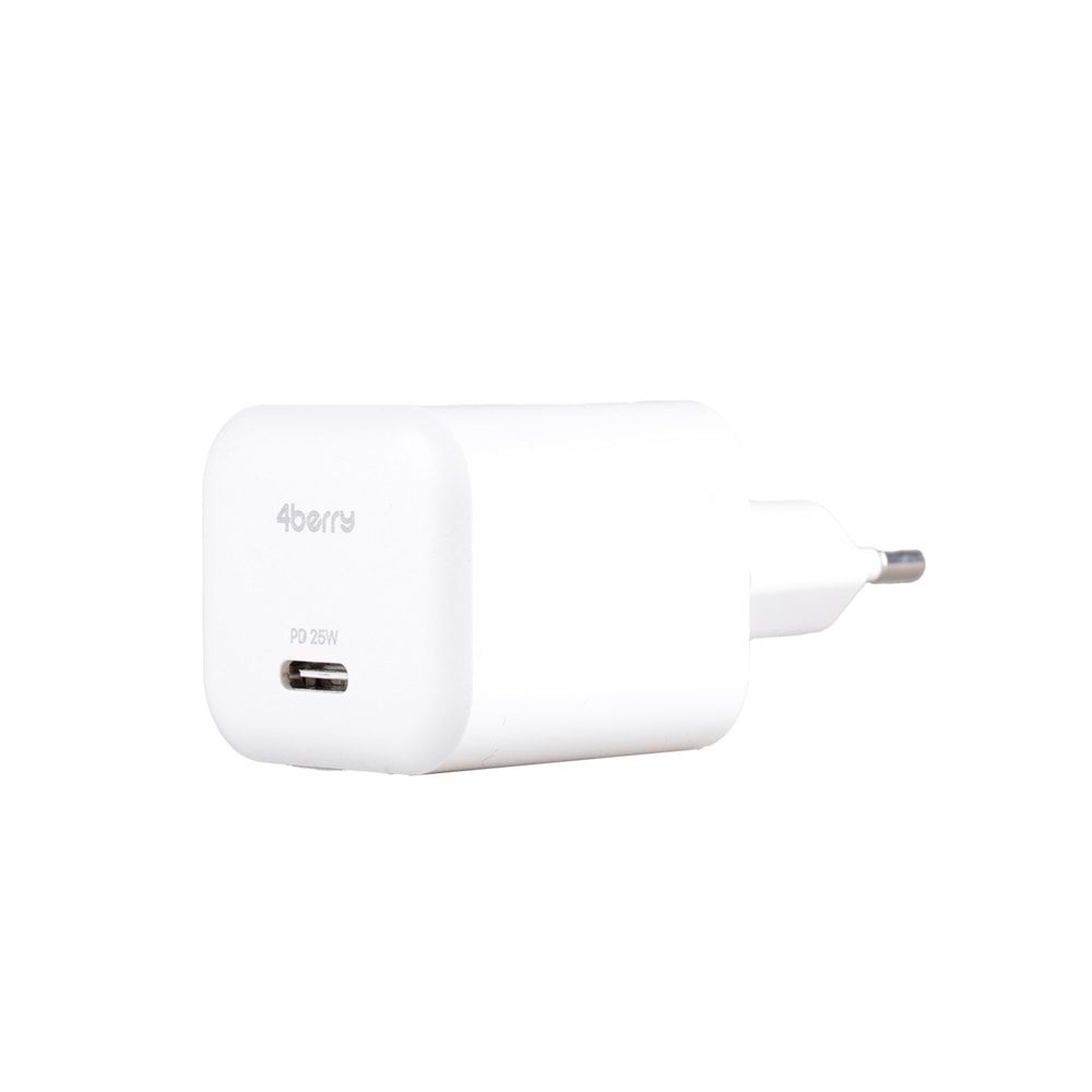 AS74 25W PD 3A Type-C Çıkışlı Şarj Adaptörü Başlık Beyaz