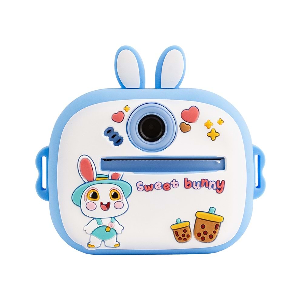 Q7 Taşınabilir Fotoğraf Yazıcı ve Kamera BUNNY MAVİ