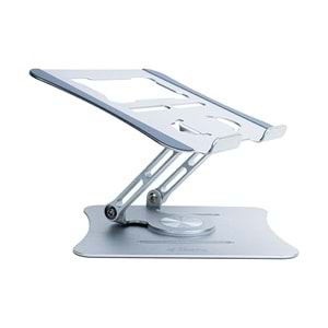G68G Gri Notebook Standı – Metal, 360° Döner, Yükseklik & Açı Ayarlı Ergonomi