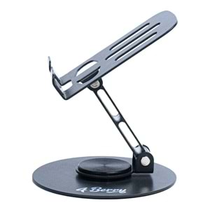 K13 Gri Telefon Standı – Metal, 360° Döner, Ayarlanabilir Yükseklik