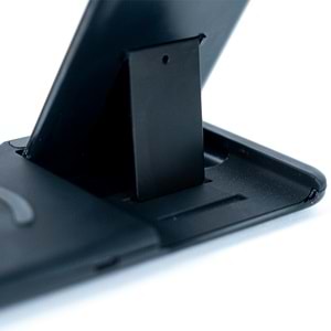 ABK-Q20S Siyah 4-in-1 Kablosuz Şarj Standı – Telefon, Saat, Kulaklık, Apple Pencil