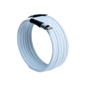 BMLC-01 Beyaz Manyetik 1m Hızlı Şarj Kablosu – Type-C - Lightning, 3 A