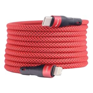 BMLC-01 Kirmizi Manyetik 1m Hızlı Şarj Kablosu – Type-C - Lightning, 3 A