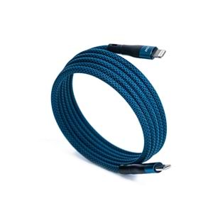 BMLC-02 Mavi Manyetik 1,5 m Hızlı Şarj Kablosu – Type-C - Lightning, 3 A