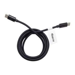 ECO-CC Siyah USB-C-C Kablosu – 1.2 m, Örgülü, 60 W Hızlı Şarj