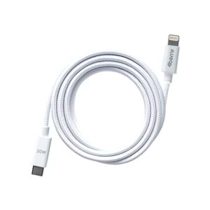 ECO-CL Örgülü Beyaz USB-A›Lightning Kablo – 1.2 m,2.4 A Hızlı Şarj