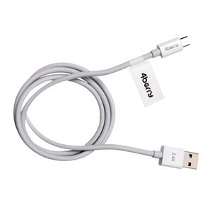 ECO-AMT Beyaz USB-A-Micro USB Kablo – 1.2 m, 2.4 A Hızlı Şarj