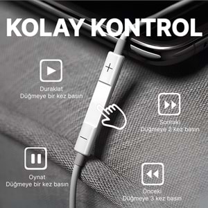 PC03 KABLOLU KULAKLIK PLASTIK BAŞLIK JACK 3.5 BEYAZ