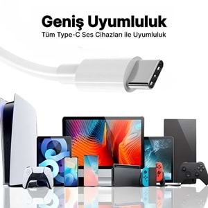 PS01 KABLOLU KULAKLIK TYPE-C BEYAZ