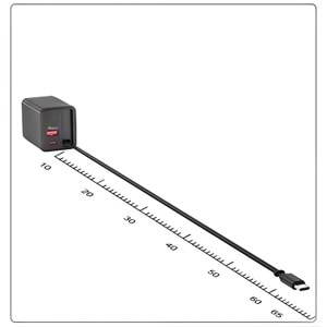 GaN Pro Charge 65W Hızlı Şarj Adaptörü Type-C + USB-A + Dahili Kablo