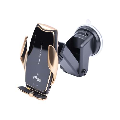 A8G Gold Araç Tutucu – 15 W Kablosuz Hızlı Şarj, Otomatik Kıskaçlı