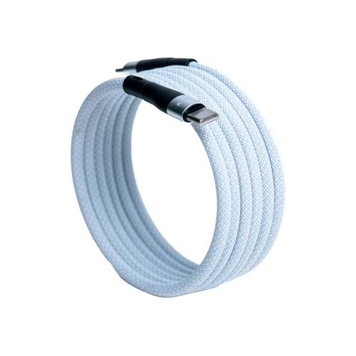 BMLC-01 Beyaz Manyetik 1m Hızlı Şarj Kablosu – Type-C - Lightning, 3 A