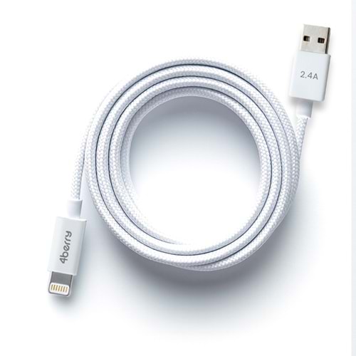 ECO AL Hızlı Şarj Kablosu 2.4A USB-A'dan Lightning'e 1.2m Beyaz