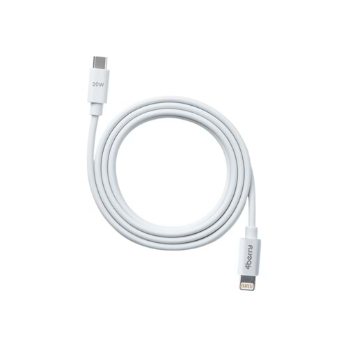4Berry ECO-CLT Beyaz USB-C-Lightning Kablo – 1.2 m, 20 W Hızlı Şarj