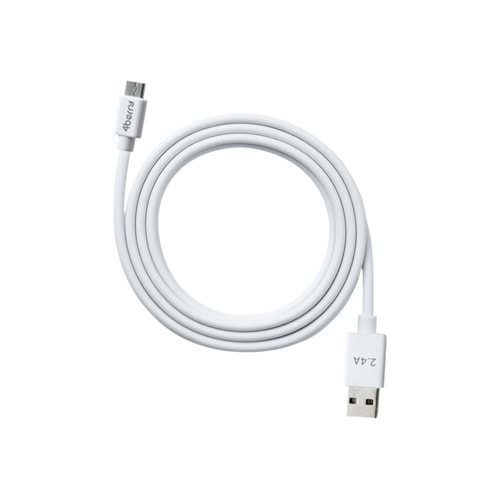ECO-AMT Beyaz USB-A-Micro USB Kablo – 1.2 m, 2.4 A Hızlı Şarj