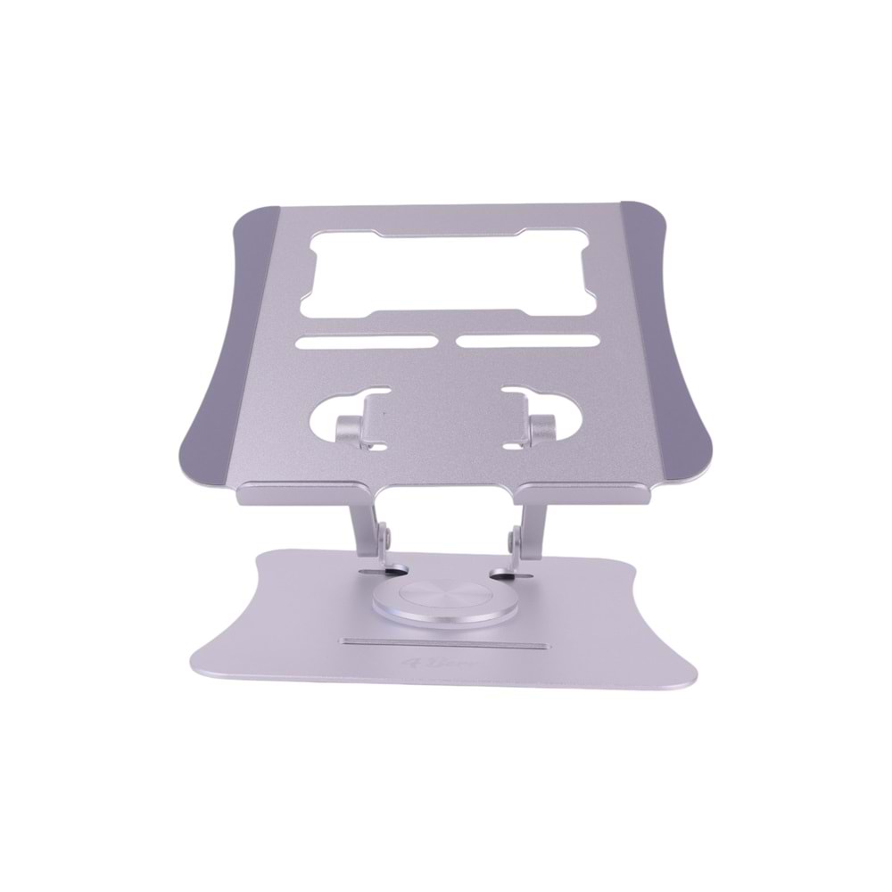 G68G Gri Notebook Standı – Metal, 360° Döner, Yükseklik & Açı Ayarlı Ergonomi