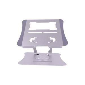 G68G Gri Notebook Standı – Metal, 360° Döner, Yükseklik & Açı Ayarlı Ergonomi