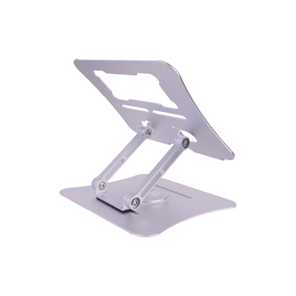 G68G Gri Notebook Standı – Metal, 360° Döner, Yükseklik & Açı Ayarlı Ergonomi