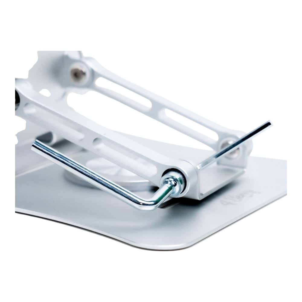 G68G Gri Notebook Standı – Metal, 360° Döner, Yükseklik & Açı Ayarlı Ergonomi