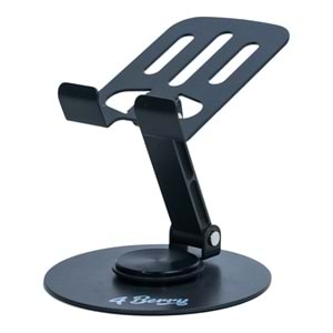 K13 Gri Telefon Standı – Metal, 360° Döner, Ayarlanabilir Yükseklik