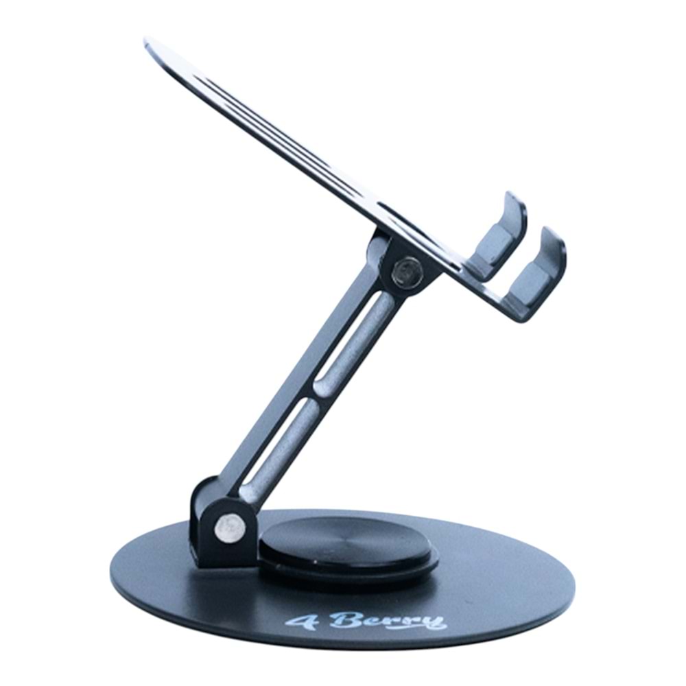 K13 Gri Telefon Standı – Metal, 360° Döner, Ayarlanabilir Yükseklik