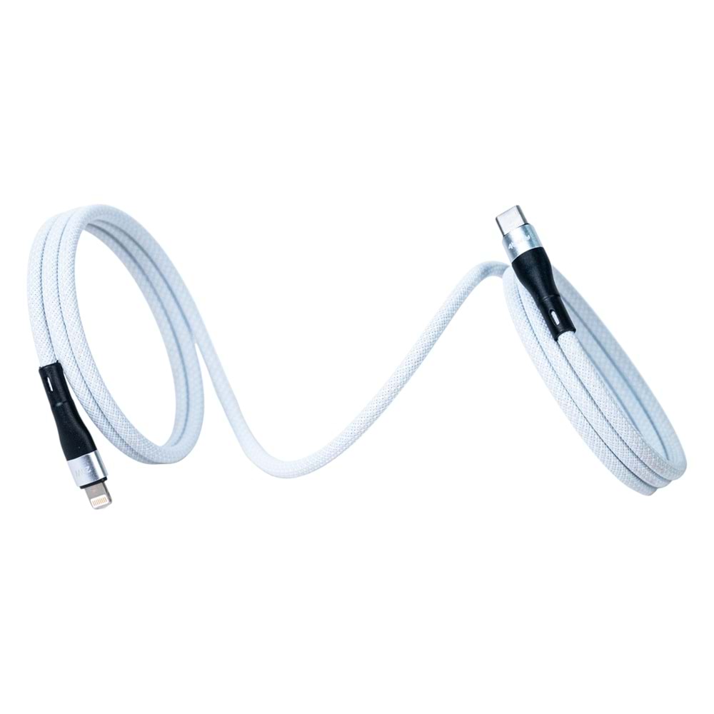 KS-CL01 Beyaz Manyetik USB-C-Lightning Kablosu – 1 m, Süper Hızlı Şarj