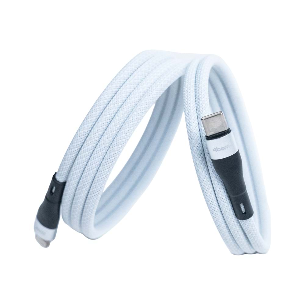 KS-CL01 Beyaz Manyetik USB-C-Lightning Kablosu – 1 m, Süper Hızlı Şarj