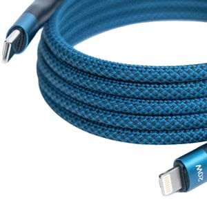 KS-CL01 Mavi Manyetik USB-C›Lightning Kablosu – 1 m, Süper Hızlı Şarj