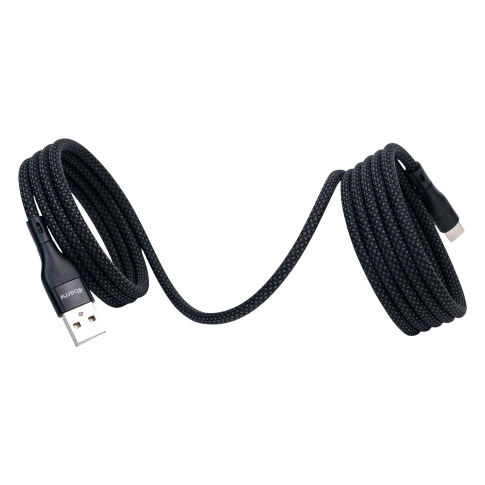 KS-AC01 Siyah Manyetik USB-C-USB-A Kablo – 1 m, Süper Hızlı Şarj