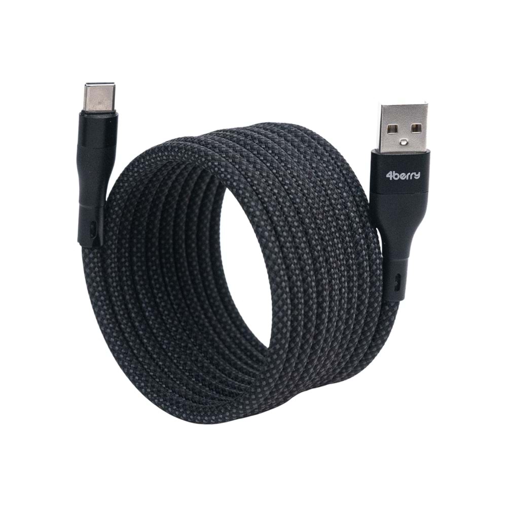 KS-AC01 Siyah Manyetik USB-C-USB-A Kablo – 1 m, Süper Hızlı Şarj