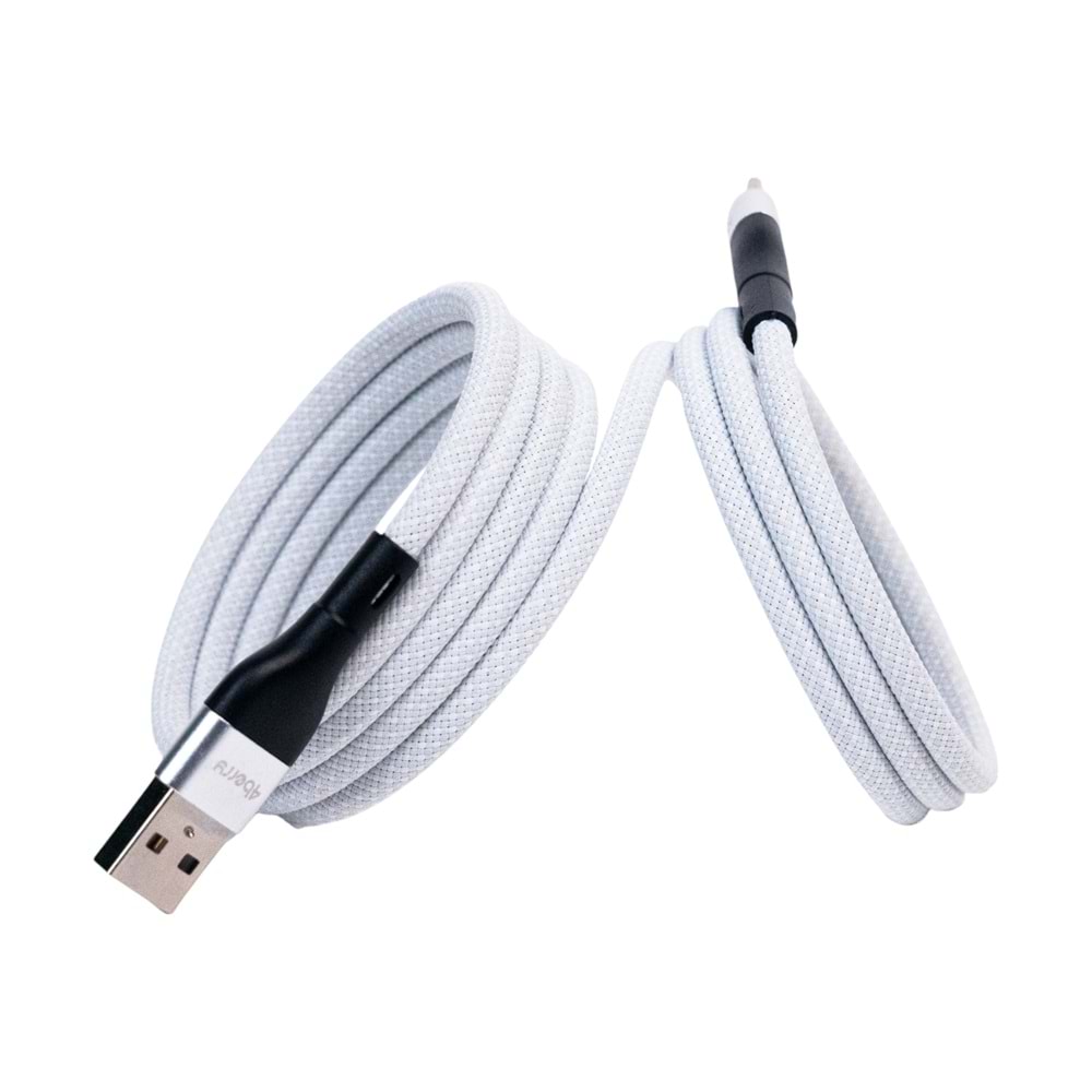 KS-AC01 Beyaz Manyetik USB-C-USB-A Kablo – 1 m, Süper Hızlı Şarj