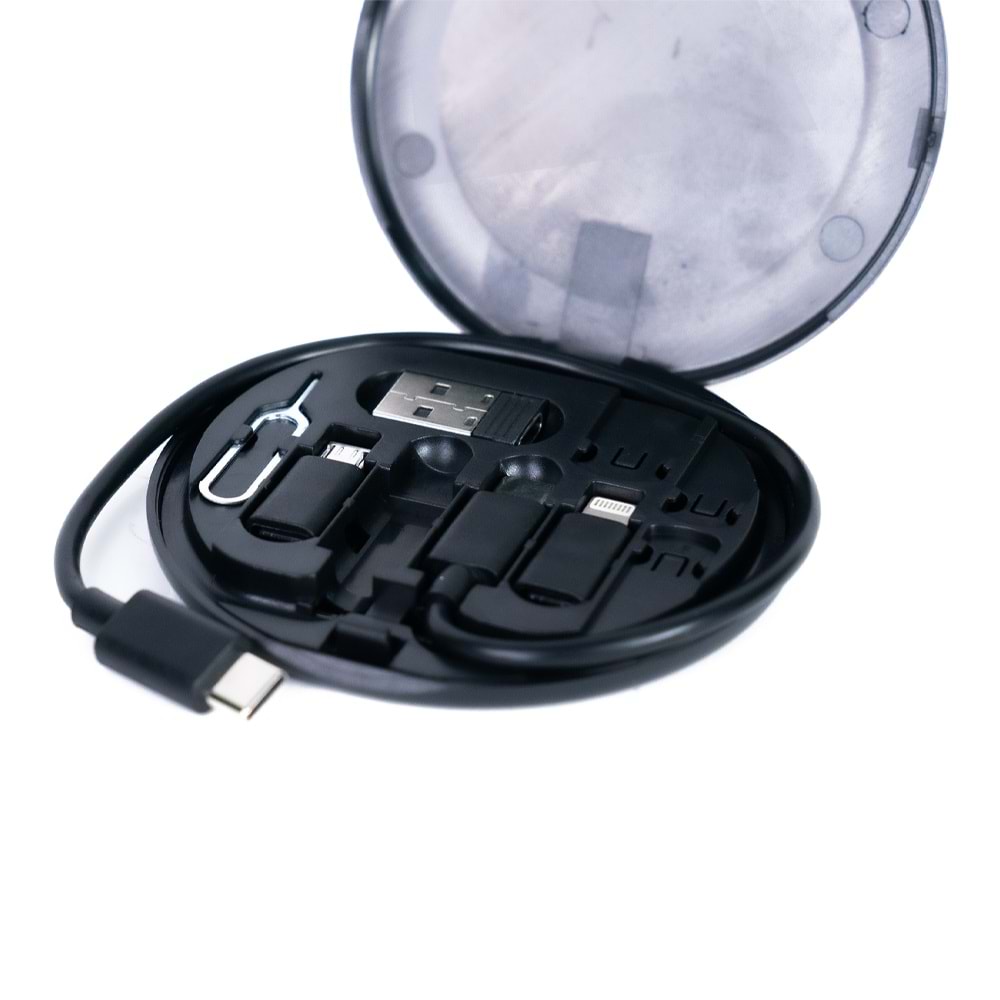 6'sı 1 Arada Kablo Seti Siyah 60W , Taşınabilir Çoklu Bağlantı Kiti SIYAH