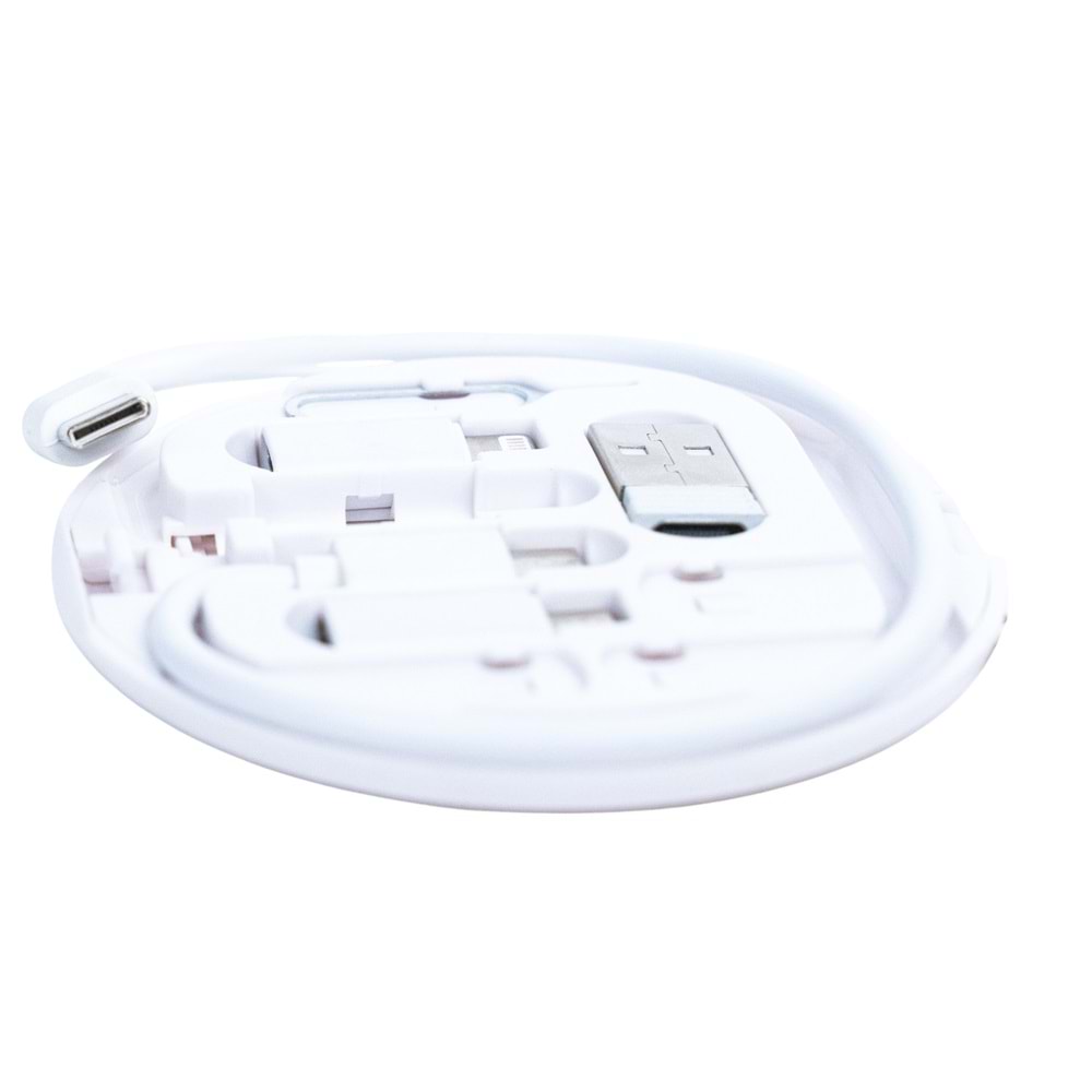 6'sı 1 Arada Kablo Seti Beyaz 60W , Taşınabilir Çoklu Bağlantı Kiti BEYAZ