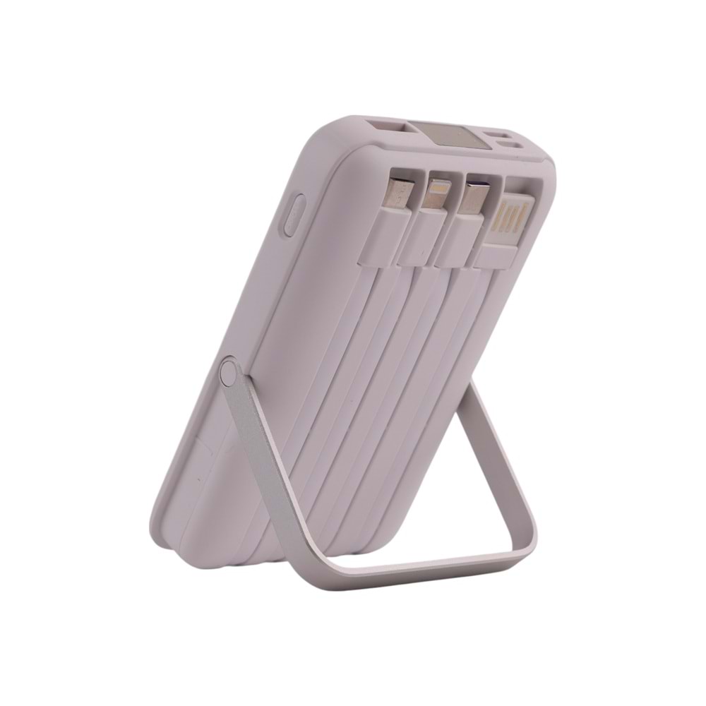 YM881B Beyaz Powerbank – 10.000 mAh 22.5W Hızlı Şarj, Magsafe Destekli