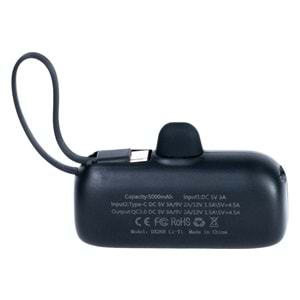 DX268Y Siyah Powerbank – 5.000 mAh, 22.5 W Lightning Hızlı Şarj