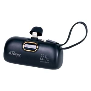 DX268Y Siyah Powerbank – 5.000 mAh, 22.5 W Lightning Hızlı Şarj