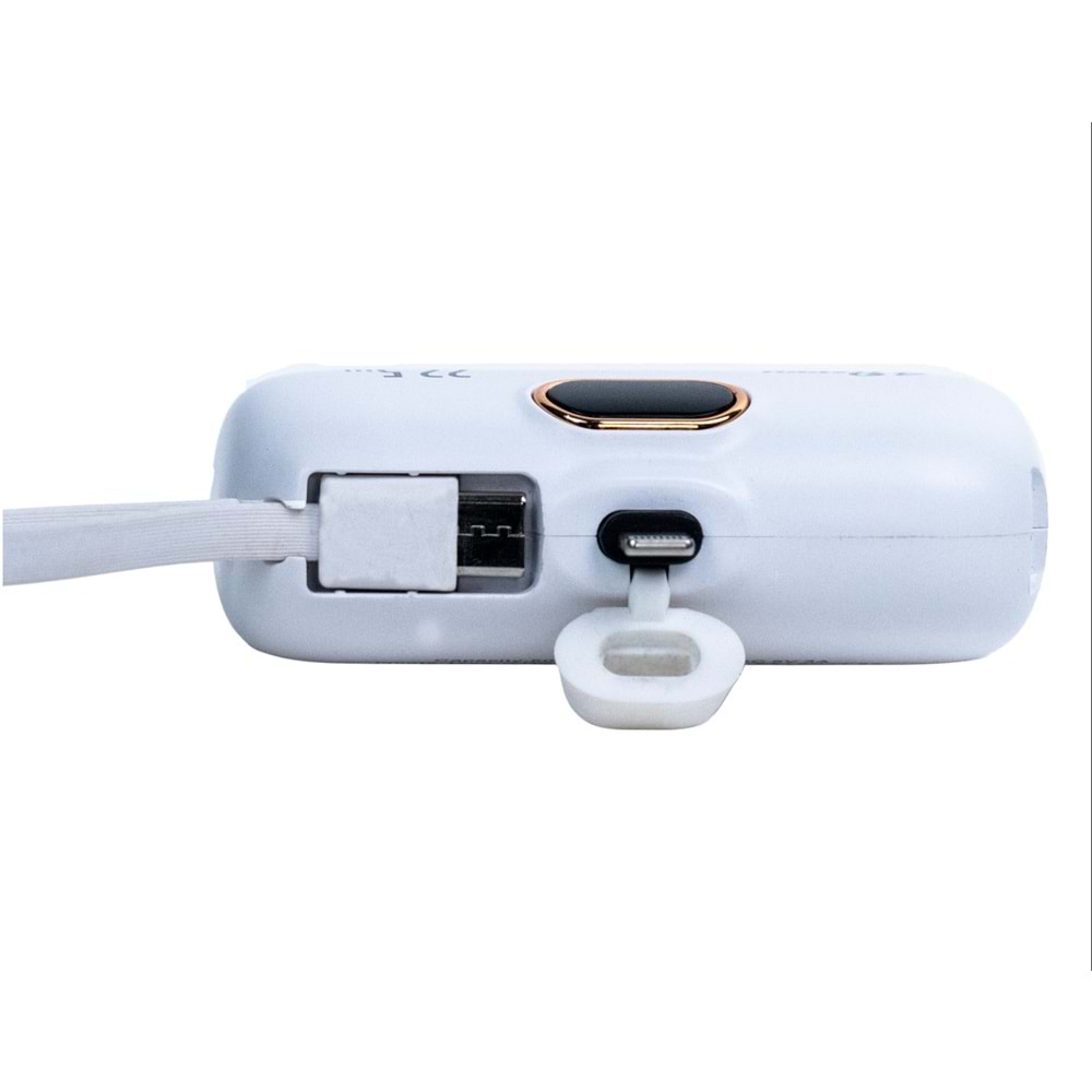 DX268Y Beyaz Powerbank – 5.000 mAh, 22.5 W Lightning Hızlı Şarj