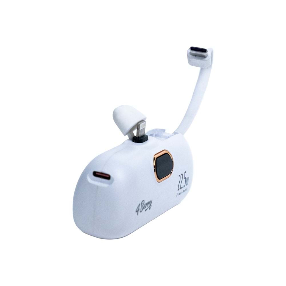 DX268Y Beyaz Powerbank – 5.000 mAh, 22.5 W Lightning Hızlı Şarj