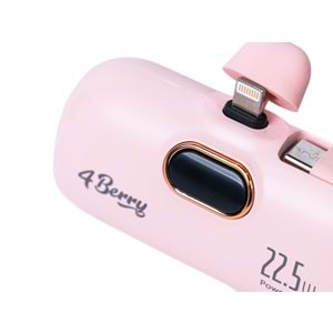 DX268Y Pembe Powerbank – 5.000 mAh, 22.5 W Lightning Hızlı Şarj
